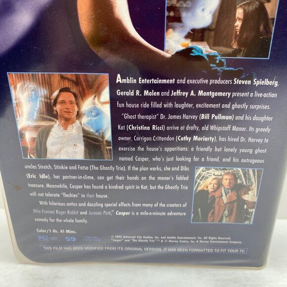 Vintage Casper VHS Tape Plastic Clamshell Case Bill Pullman Ricci Family film - Picture 3 of 10